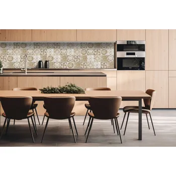 Obklad DIMEX | Dibond za kuchyňskou linku DBW-26060-168 | 260 x 60 cm | Béžové kachličky + Dibond deska za kuchyňskou linku DIMEX v rozměru 260 x 60 cm, motiv Béžové kachličky