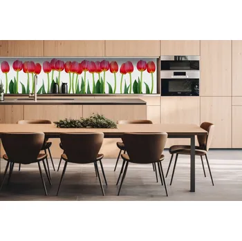 Obklad DIMEX | Dibond za kuchyňskou linku DBW-26060-058 | 260 x 60 cm | Tulipány + Dibond deska za kuchyňskou linku DIMEX v rozměru 260 x 60 cm, motiv Tulipány