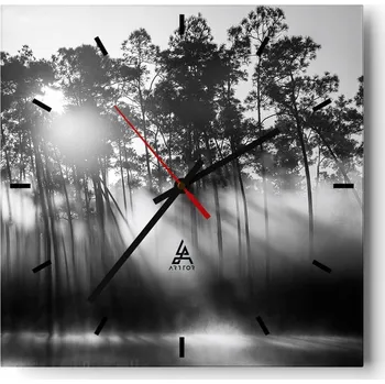 Hodiny Velké nástěnné hodiny 40x40 Krajina Skleněné hodiny Tiché