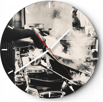 Hodiny Nástěnné hodiny do kuchyně 30x30 Kuchyňské hodiny na skle do obýváku Loft Tiché