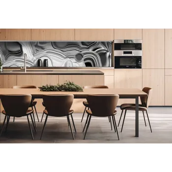 Obklad DIMEX | Dibond za kuchyňskou linku DBW-26060-101 | 260 x 60 cm | Kapalné chromové stříbro + Dibond deska za kuchyňskou linku DIMEX v rozměru 260 x 60 cm, motiv Kapalné chromové stříbro