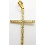 Klenoty Budín Dámský zlatý přívěsek se zirkony větší křížek 585/0,72gr 01185 (Klenoty Budín Dámský zlatý přívěsek se zirkony větší křížek 585/0,72gr 01185)