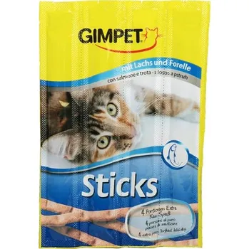 Pamlsek pro kočku Gimcat Sticks losos + pstruh 4 ks