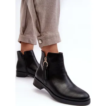 Dámské kozačky Ploché Dámské Kožené Boty Vasica Barva: Černá, Velikost: 37