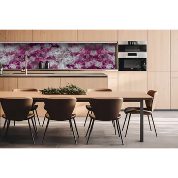 Obklad DIMEX | Dibond za kuchyňskou linku DBW-26060-284 | 260 x 60 cm | Abstraktní fialová malba + Dibond deska za kuchyňskou linku DIMEX v rozměru 260 x 60 cm, motiv Abstraktní fialová malba