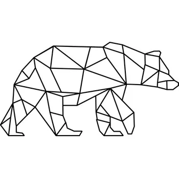 Obraz Samolepka na stěnu Drukant W-G002K_120 medvěd černá 120x64 cm