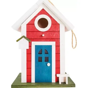 Krmítko pro ptáka Pet Buddy PetBuddy červená chaloupka, ptačí budka, 18 x 15 x 26 cm, borové dřevo