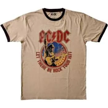 Zahraniční hudba Merch AC/DC: Ac/dc Unisex Ringer T-shirt: Let There Be Rock Tour '77 (medium) M