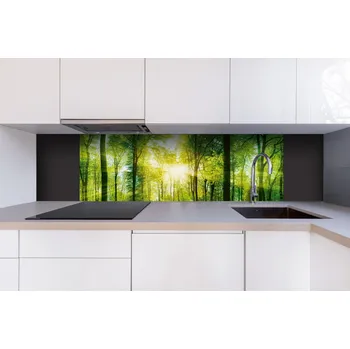 Obklad DIMEX | Dibond za kuchyňskou linku DBW-18060-189 | 180 x 60 cm | Svěží zelený les + Dibond deska za kuchyňskou linku DIMEX v rozměru 180 x 60 cm, motiv Svěží zelený les