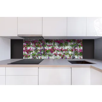 Obklad DIMEX | Dibond za kuchyňskou linku DBW-18060-176 | 180 x 60 cm | Květiny v truhlících + Dibond deska za kuchyňskou linku DIMEX v rozměru 180 x 60 cm, motiv Květiny v truhlících