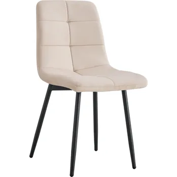 Jídelní židle, béžová Velvet látka/kov, DAMIA TYP 1