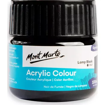 Speciální výtvarná barva Akrylová barva Mont Marte Signature Lampová čerň 100 ml