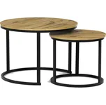 Autronic Stůl konferenční, set 2 ks, MDF deska, dekor divoký dub, kovová podnož, černý lak CT-X7122 OAK