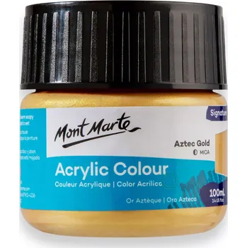 Speciální výtvarná barva Akrylová barva Mont Marte Signature Aztécká zlatá 100 ml