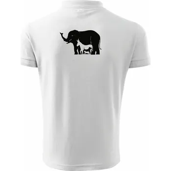 Pánská košile Slon, pes, kočka - Polokošile pánská Pique Polo 203 - 5XL ( Bílá )