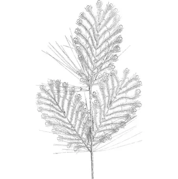 Vánoční dekorace ArtFir Vánoční větvička 74 | stříbrná 50 x 20 cm