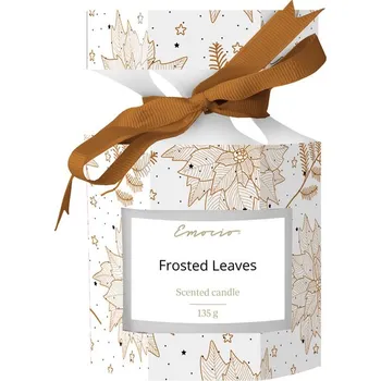 Emocio Sklo 72x78 mm v dárkové krabičce Frosted Leaves, bílá, vonná svíčka (Snowflakes) 135 gram 320 gram