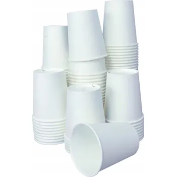 Jednorázové nádobí Papírový kelímek Pakomat bílý 200 ml, 100 ks