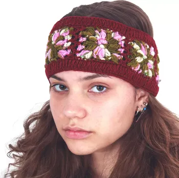 Zimní čelenka Vlněná háčkovaná čelenka Jendela Shivapuri