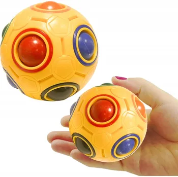 Dětský míč ANTISTRESOVÝ MÍČEK RUBIK'S DUHOVÝ MÍČEK RAINBOW BALL PLASTOVÝ 8319