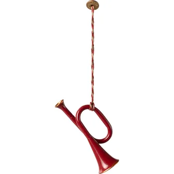 plyšák MAILEG Kovová ozdoba v krabičce Trumpeta - Red S24