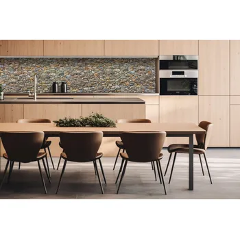 Obklad DIMEX | Dibond za kuchyňskou linku DBW-26060-250 | 260 x 60 cm | Zeď z oblázků + Dibond deska za kuchyňskou linku DIMEX v rozměru 260 x 60 cm, motiv Zeď z oblázků