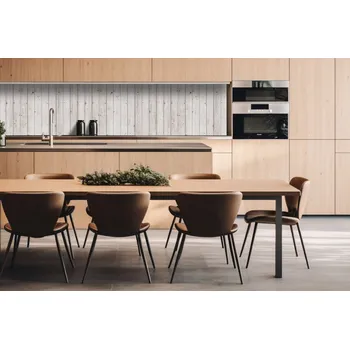 Obklad DIMEX | Dibond za kuchyňskou linku DBW-26060-161 | 260 x 60 cm | Stará dřevěná zeď + Dibond deska za kuchyňskou linku DIMEX v rozměru 260 x 60 cm, motiv Stará dřevěná zeď
