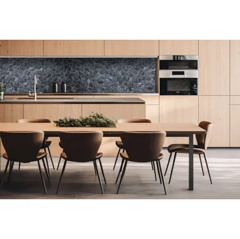 Obklad DIMEX | Dibond za kuchyňskou linku DBW-26060-252 | 260 x 60 cm | Černá kamenná zeď + Dibond deska za kuchyňskou linku DIMEX v rozměru 260 x 60 cm, motiv Černá kamenná zeď