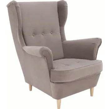 Obývací stěna Křeslo ušák, béžovosivá/buk, RUFINO 3 NEW