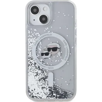 Pouzdro na mobilní telefon Pouzdro BACK Karl Lagerfeld Liquid Glitter Karl and Choup MagSafe pro Apple iPhone 15 Tr.