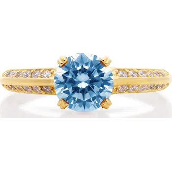 Prsten Zlatokov Zlatý prsten pravý blue topaz Aqua