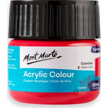 Speciální výtvarná barva Akrylová barva Mont Marte Signature Karmín 100 ml