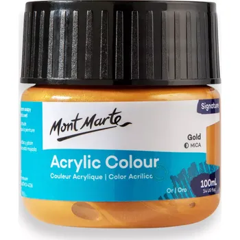 Speciální výtvarná barva Akrylová barva Mont Marte Signature Zlatá 100 ml