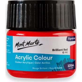Speciální výtvarná barva Akrylová barva Mont Marte Signature Brilantní červeň 100 ml