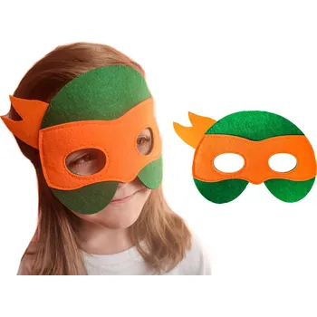 Karnevalová maska FILCOVÁ MASKA ŽELVY NINJA MICHELANGELO NA KARNEVAL