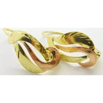 Náušnice Klenoty Budín Dámské klasické gravírované náušnice ze žlutého a růžového zlata 585/1,89gr 03040 (Klenoty Budín Dámské klasické gravírované náušnice ze žlutého a růžového zlata 585/1,89gr 03040)