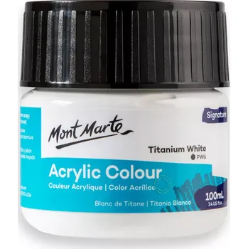 Speciální výtvarná barva Akrylová barva Mont Marte Signature Titanová bílá 100 ml