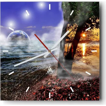 Hodiny Velké nástěnné hodiny 40x40 cm - Skleněné tiché hodiny