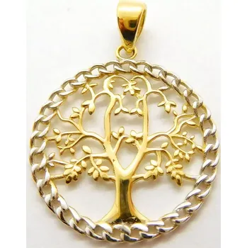 Přívěsek Klenoty Budín Dámský zlatý přívěsek z bílého a žlutého zlata STROM ŽIVOTA 585/1,24gr 03253 (Klenoty Budín Dámský zlatý přívěsek z bílého a žlutého zlata STROM ŽIVOTA 585/1,24gr 03253)