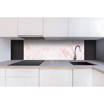Obklad DIMEX | Dibond za kuchyňskou linku DBW-18060-276 | 180 x 60 cm | Světle růžová mramorová textura + Dibond deska za kuchyňskou linku DIMEX v rozměru 180 x 60 cm, motiv Světle růžová mramorová textura