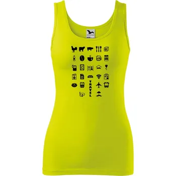 DOBRÝ TRIKO Dámské tílko s potiskem Travel Velikost: XS, Barva: Limetková