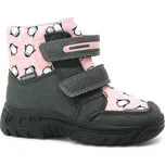 BEFADO 615001 růžové/tučňák, dětská zimní obuv vel.27