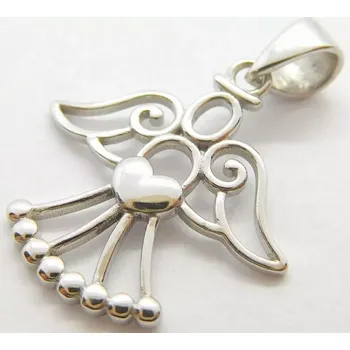 Přívěsek Klenoty Budín Dámský zlatý přívěsek andílek z bílého zlata 585/0,85gr 03024 (Klenoty Budín Dámský zlatý přívěsek andílek z bílého zlata 585/0,85gr 03024)