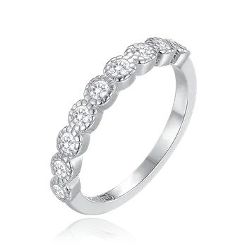 Prsten MINET Stříbrný prsten s bílými zirkony vel. 58 JMAD0054SR58