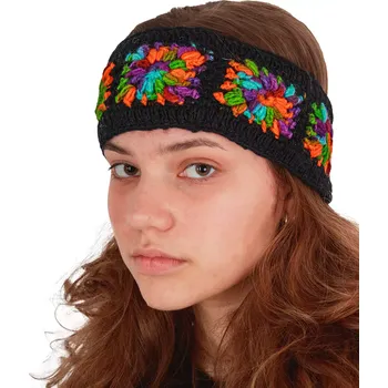 Zimní čelenka Vlněná háčkovaná čelenka Jendela Parsa