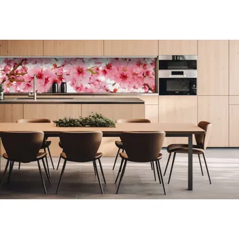 Obklad DIMEX | Dibond za kuchyňskou linku DBW-26060-054 | 260 x 60 cm | Květy jabloní + Dibond deska za kuchyňskou linku DIMEX v rozměru 260 x 60 cm, motiv Květy jabloní