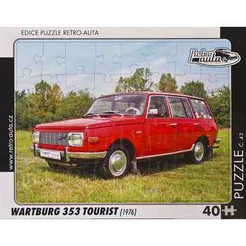 Puzzle RETRO-AUTA Puzzle č.43 Wartburg 353 Tourist (1976) 40 dílků