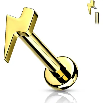 Piercing Atreya Titanová labreta s vnitřním závitem Suada Barva: Zlatá, Velikost: 1,2 mm, Délka / Průměr: 8 mm