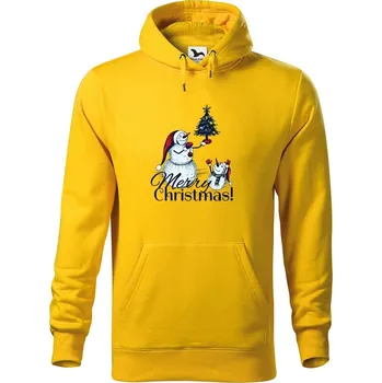 Pánská mikina DOBRÝ TRIKO Pánská mikina s potiskem Merry Christmas! Velikost pánské mikiny: 3XL, Barva: Žlutá
