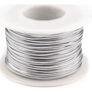 Šňůra z eko kůže šíře 1,5 mm (25m), stříbrná